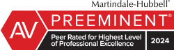 Logo Of Av Preeminent® Certificate By Martindale Hubbell